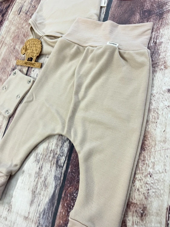 Rostoucí zimní MERINO komplet Lambio, DR - Pískový