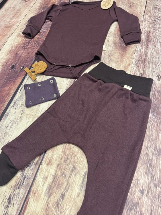 Rostoucí zimní MERINO komplet Lambio, DR - Fialový*