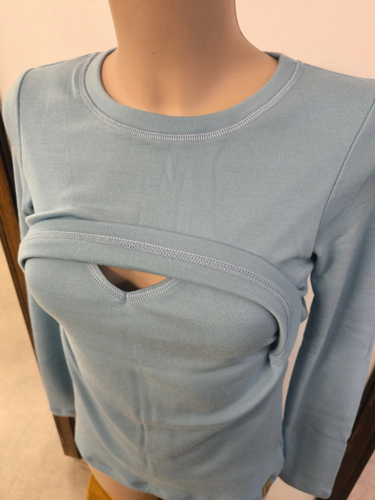 Dámské zimní MERINO kojící tričko ZM Basic, DR - Mentolové