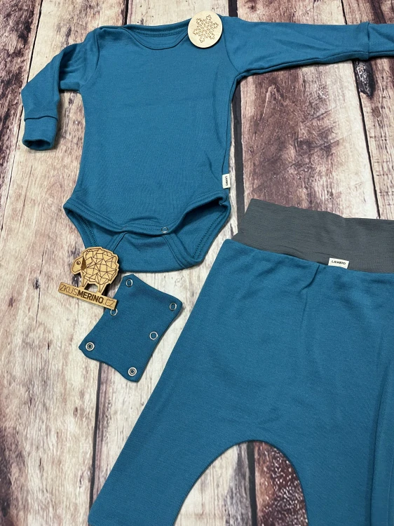 Rostoucí zimní MERINO komplet Lambio, DR - Petrolej*