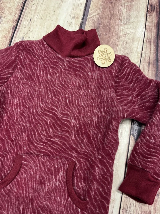 Mikina merino fleece se stojáčkem Lambio - Bordó duny