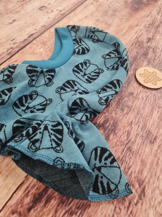 Zimní MERINO kukla Lambio - Tygři mořská zelená