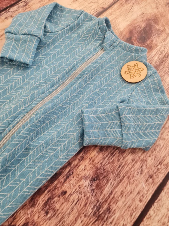 Rostoucí zimní MERINO overal Lambio, DR - Tyrkysové šipky