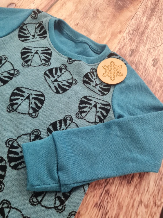 Zimní MERINO tričko Lambio, DR - Tygři/petrol*