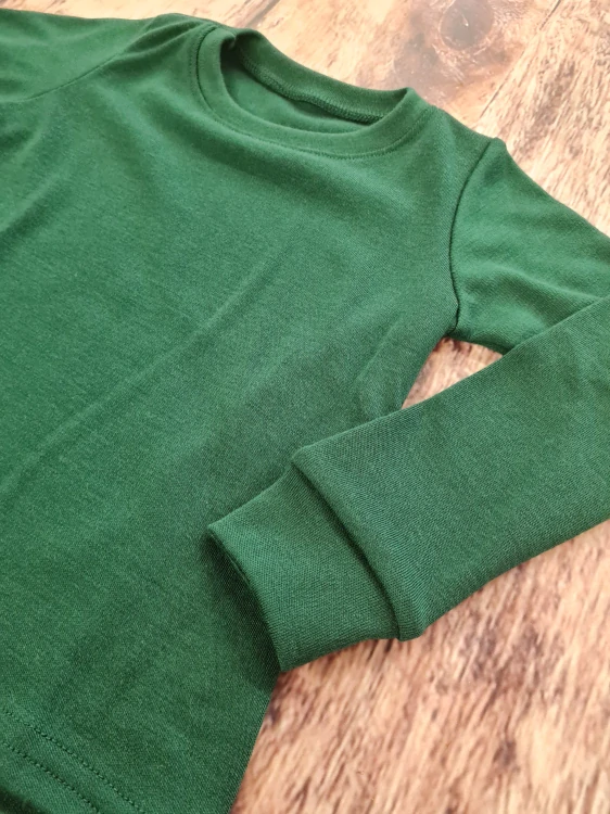 Zimní MERINO tričko Lambio, DR - Lahvově zelená*