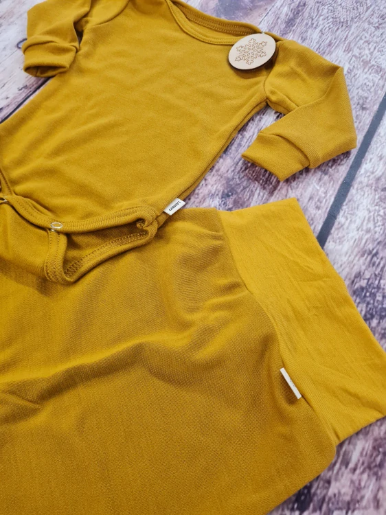 Rostoucí zimní MERINO komplet Lambio, DR - Hořčice