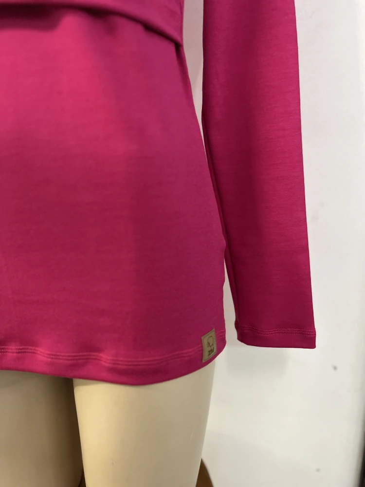 Dámské zimní MERINO/LYCRA kojící tričko ZM Basic, DR - Cyklám