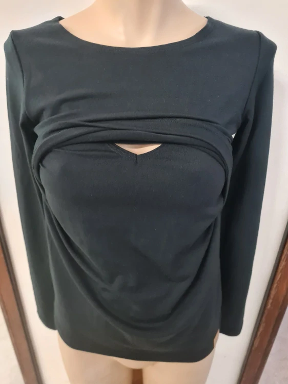 Dámské zimní MERINO/LYCRA kojící tričko ZM Basic, DR - Černé