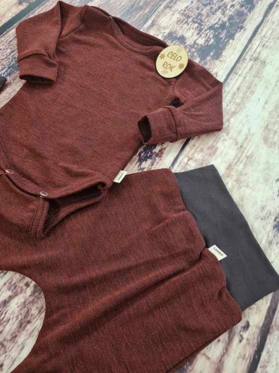 Rostoucí celoroční MERINO komplet Lambio, DR - Rubín*