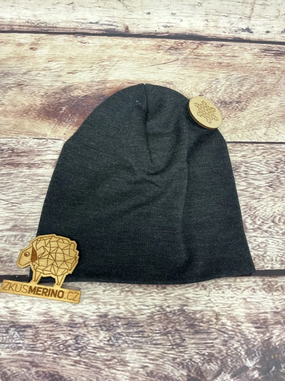 Merino čepice zimní ZM Basic - Antracit melé