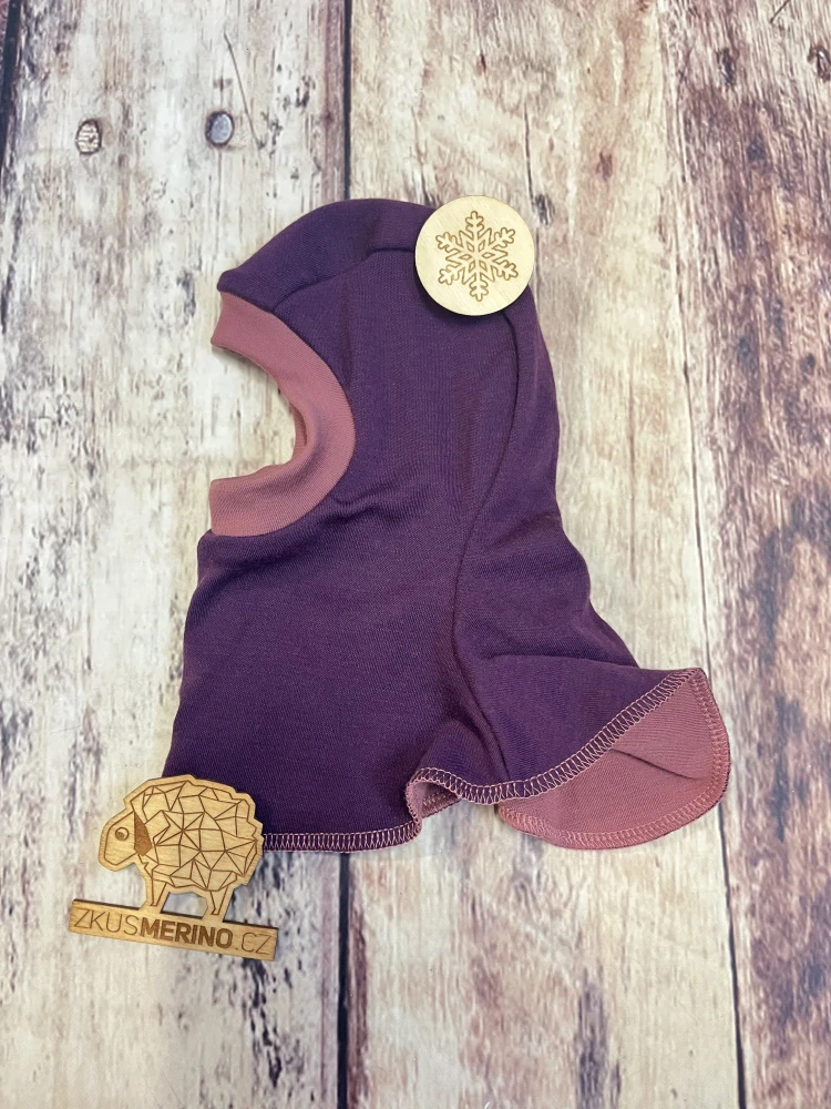 Zimní dvouvrstvá MERINO kukla Lambio - Kanerva/fialová