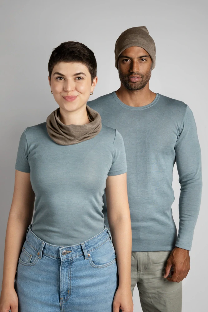 Merino/hedvábí dvouvrstvá čepice Engel pro dospělé - oříšková