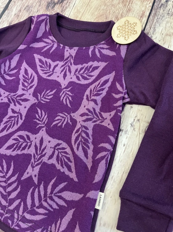 Zimní MERINO tričko Lambio, DR - Fialové holubičky/lilková*