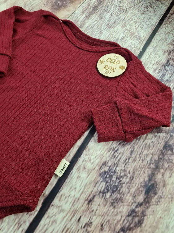 Rostoucí celoroční MERINO body Lambio, DR - Javorové žebro*