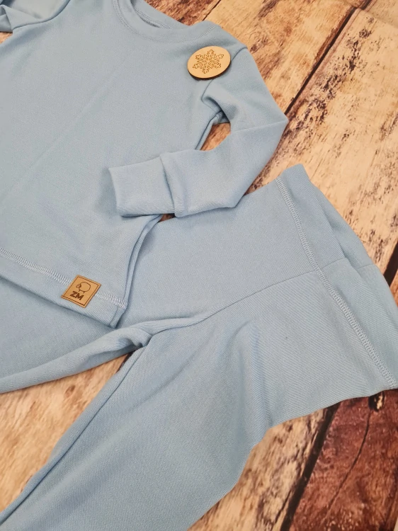 Zimní MERINO komplet / pyžamo ZM Basic - Mentol