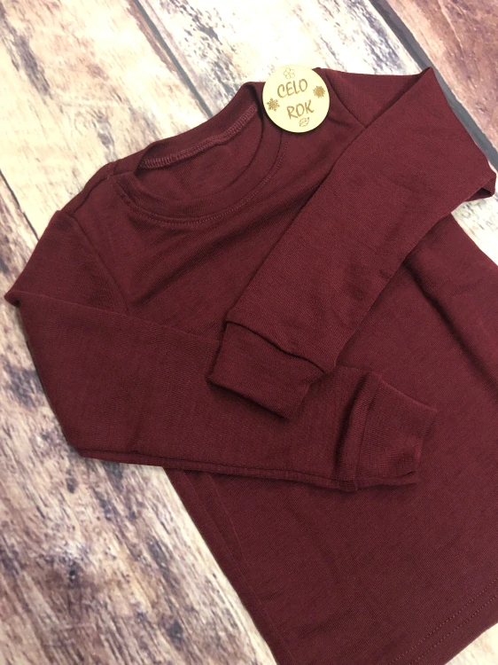 Celoroční MERINO tričko Lambio, DR - Bordó