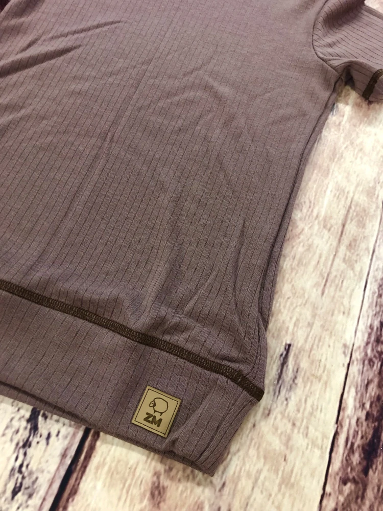 Celoroční junior MERINO tričko ZM Basic se spodním lemem, KR - Zinek žebro