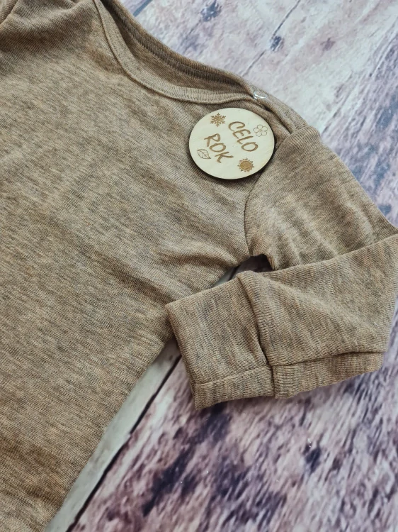 Rostoucí celoroční MERINO body Lambio, DR - Třtina*