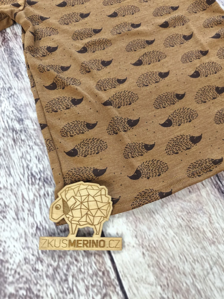 Celoroční MERINO/HEDVÁBÍ tričko Lambio, KR - Ježci skořicoví*