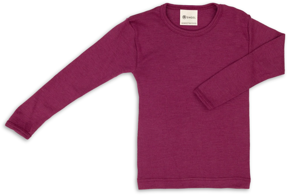 Merino/hedvábí JUNIOR tričko Engel, DR - Orchidej