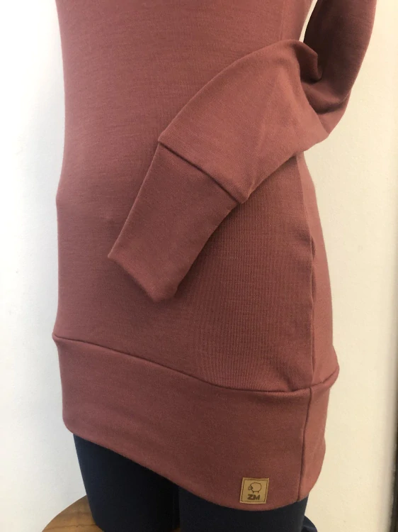 Merino tunika/šaty ZM Basic s nápletem, DR -  Deco rose