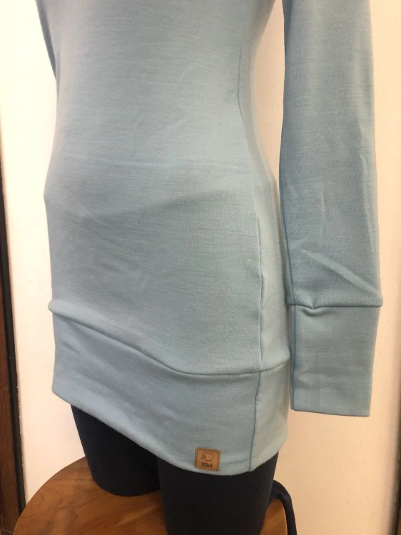 Merino tunika/šaty ZM Basic s nápletem, DR -  Mentolová