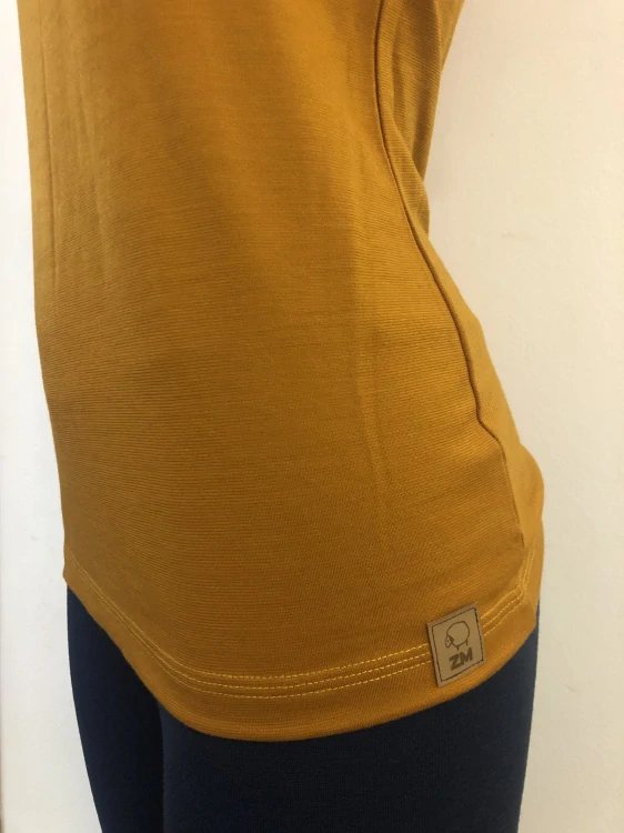 Dámské celoroční merino tričko ZM Basic, KR - Hořčice