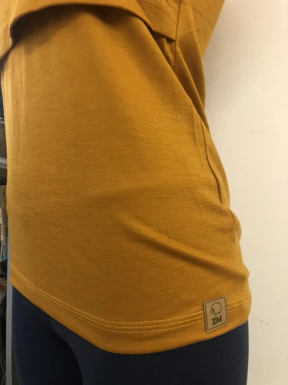 Dámské celoroční MERINO kojicí tričko ZM Basic, KR - Hořčice