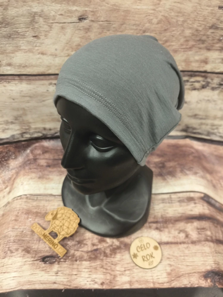 Dětská merino/lycra čepice ZM Basic - Tmavě šedá