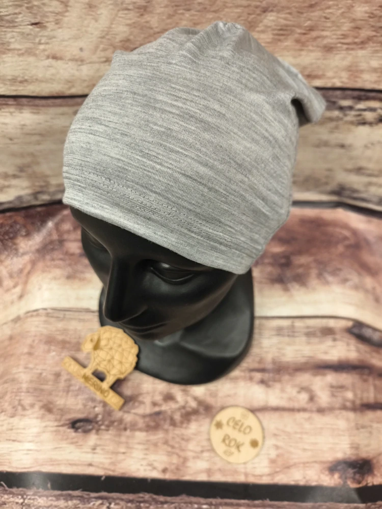 Merino/lycra čepice ZM Basic - Šedý melír