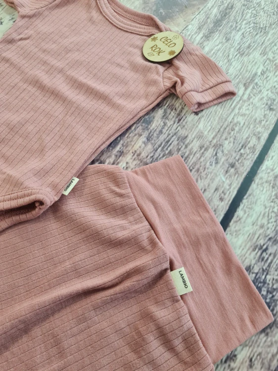 Rostoucí celoroční MERINO komplet Lambio, KR - Dusty rose žebro*