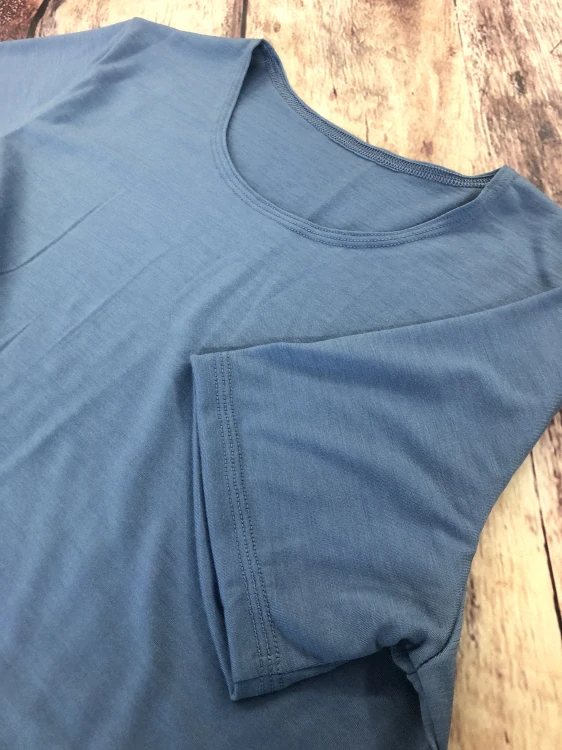 Pánské LETNÍ merino tričko ZM Basic, KR - Holubí modř