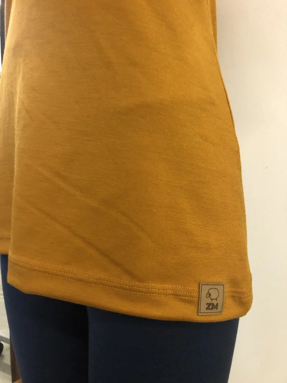 Dámské celoroční MERINO tričko s křížením ZM Basic, KR - Hořčice