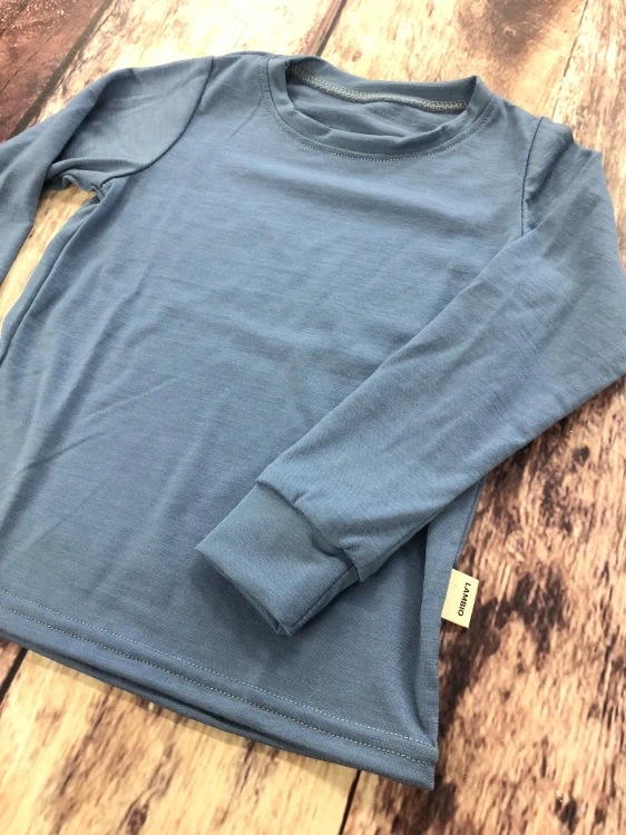 Letní MERINO tričko Lambio, DR - Holubí modř*