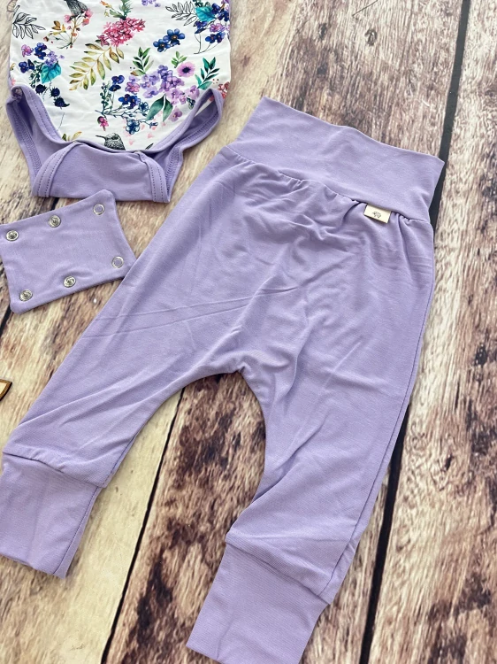 Rostoucí BAMBUSOVÝ komplet Lambio, KR - Luční ptáčci/sv. fialová*