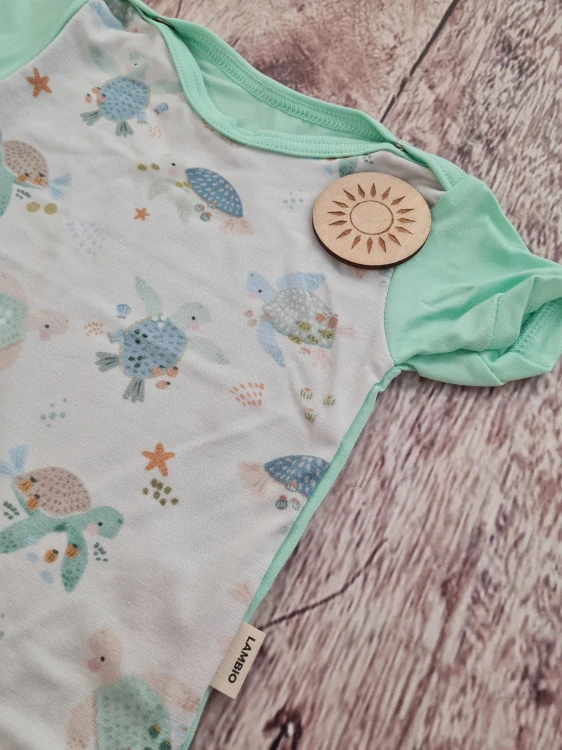 Rostoucí bambusové body Lambio, KR - Želvičky/mint