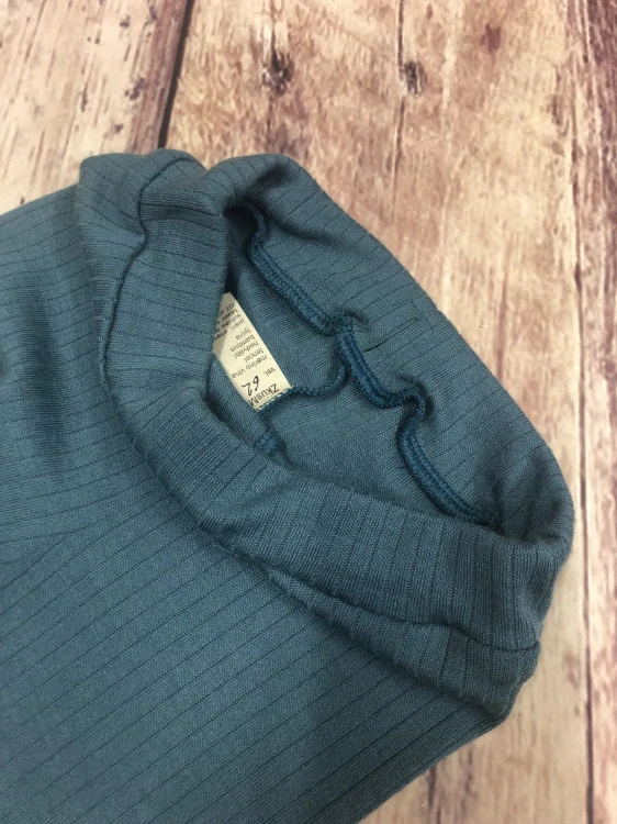 Dětské merino legíny ZM Basic - Modrozelené žebro