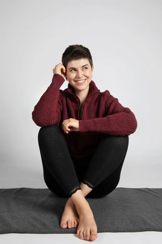 Dámské merino/hedvábí legíny Engel - černé s krajkou