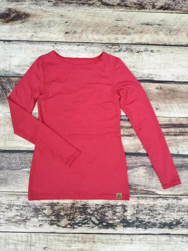 Dámské Tencel kojicí tričko ZM Basic s dlouhým rukávem - Bubble gum