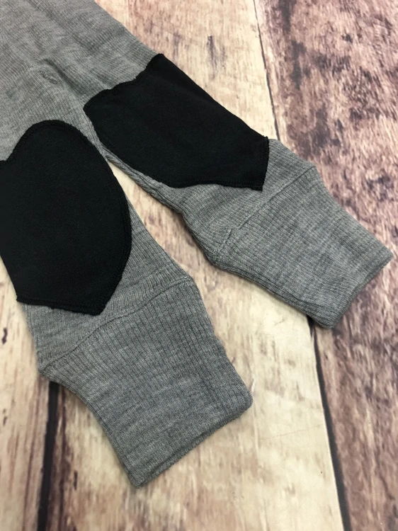 Merino legíny ManyMonths se záplatami srdce - Silver Cloud