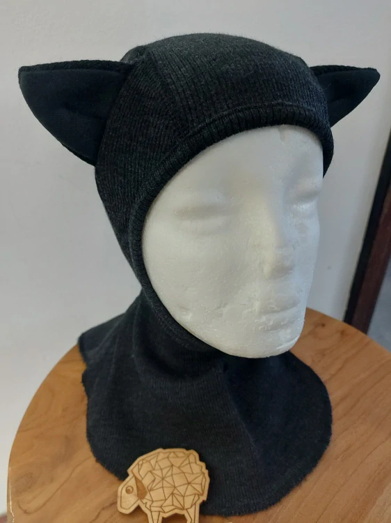 Merino kukla s oušky KITTY ManyMonths - Foggy Black