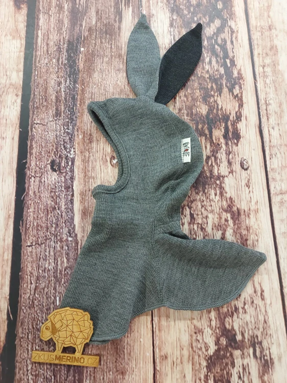Merino kukla s oušky Bunny ManyMonths - Forest Floor Green