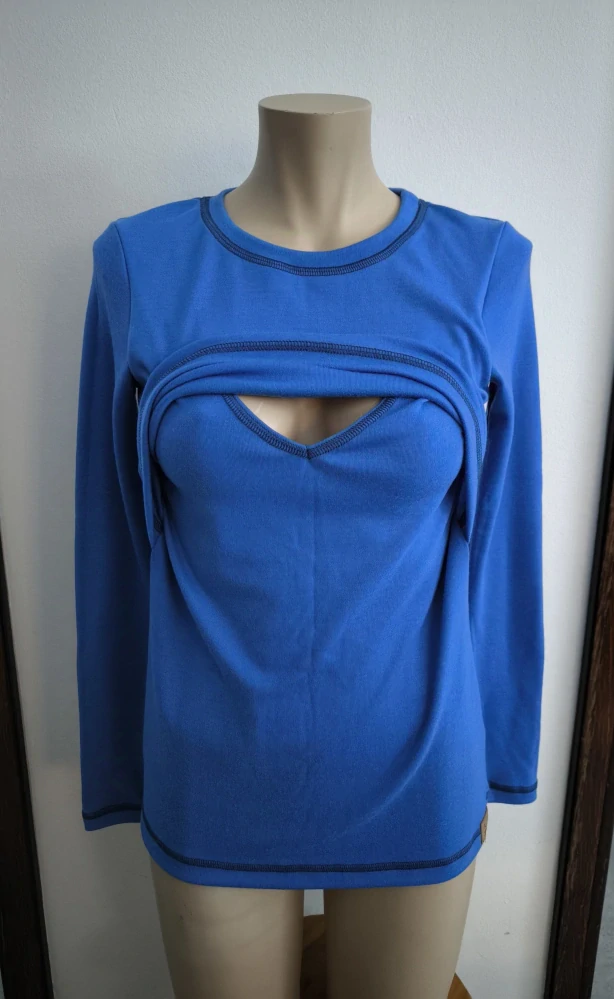 Dámské zimní MERINO kojící tričko ZM Basic, DR - Pomněnkové