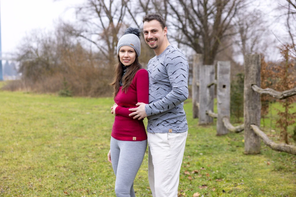 Pánské zimní MERINO tričko ZM Basic, DR - Hory