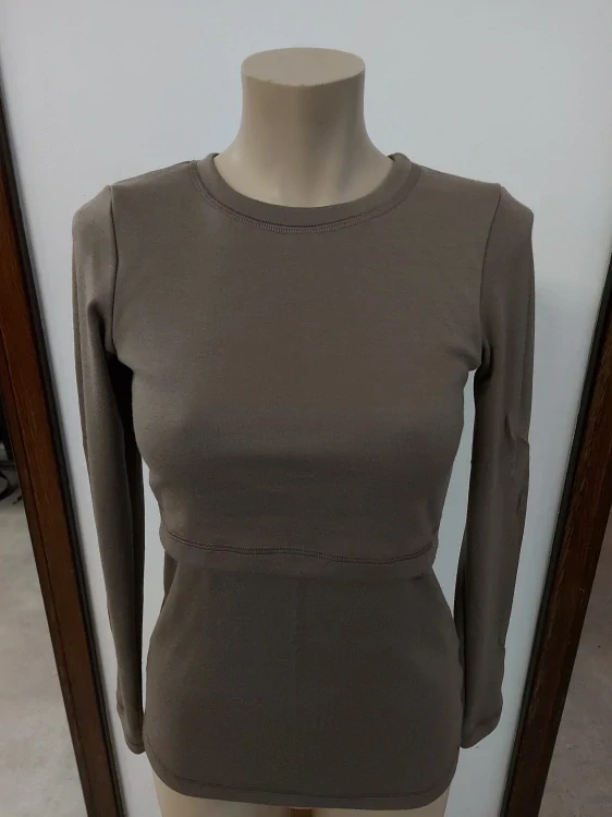 Dámské zimní MERINO kojící tričko ZM Basic, DR - Taupe