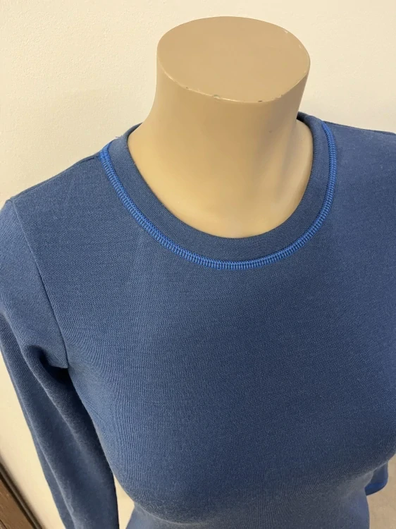 Dámské zimní MERINO kojící tričko ZM Basic, DR - Středně modrá
