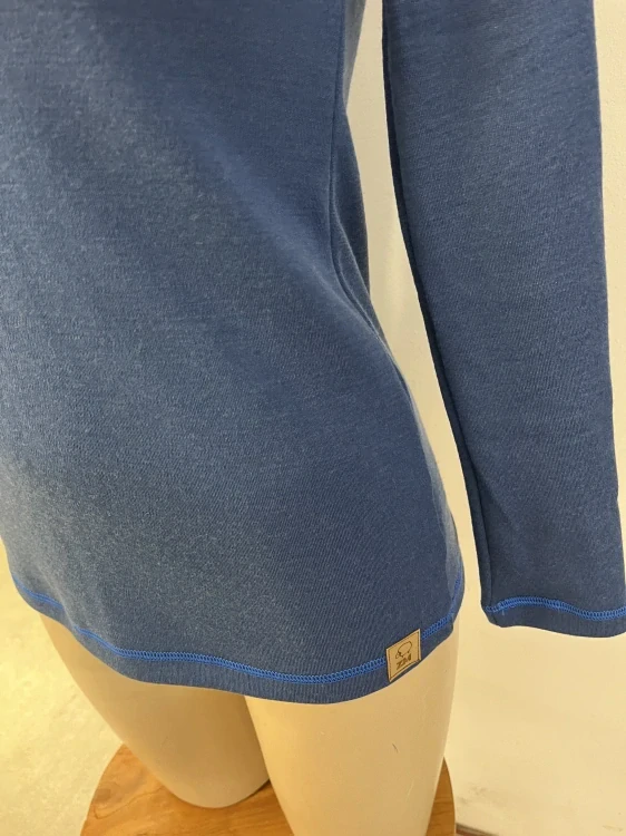 Dámské zimní MERINO tričko ZM Basic, DR - Středně modrá