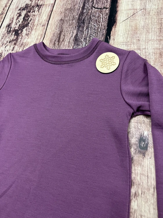 Zimní junior MERINO tričko ZM Basic, DR - fialová