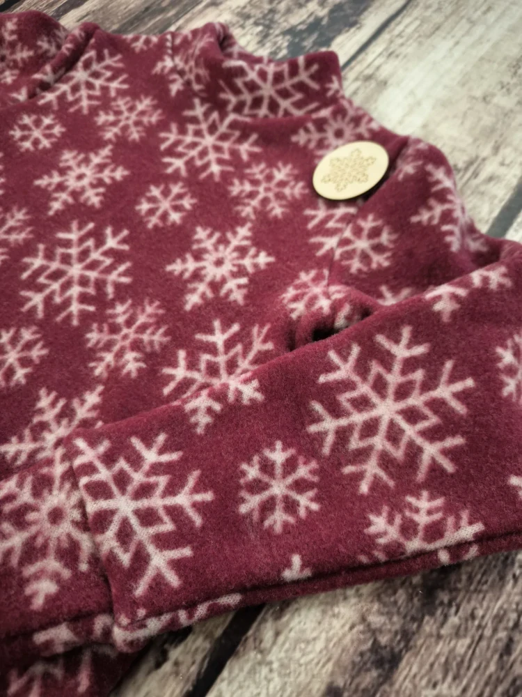 Junior Mikina merino fleece se stojáčkem ZM basic - Bordó vločka