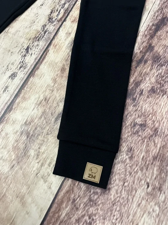 Zimní junior MERINO leginy ZM Basic - Černé